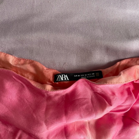 Zara draped tie dye pink midi skirt size M - Picture 5 of 10